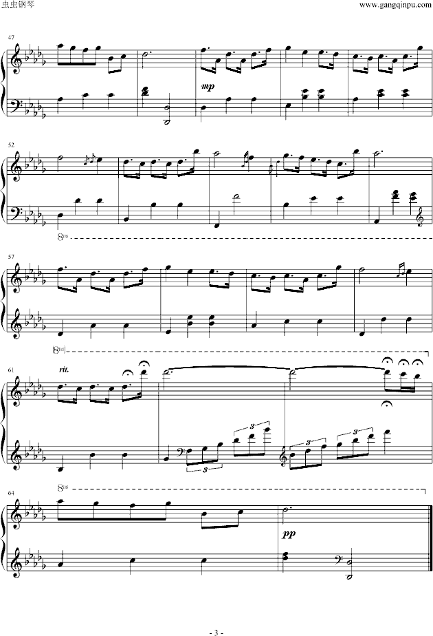 雨中漫步钢琴曲谱（图3）