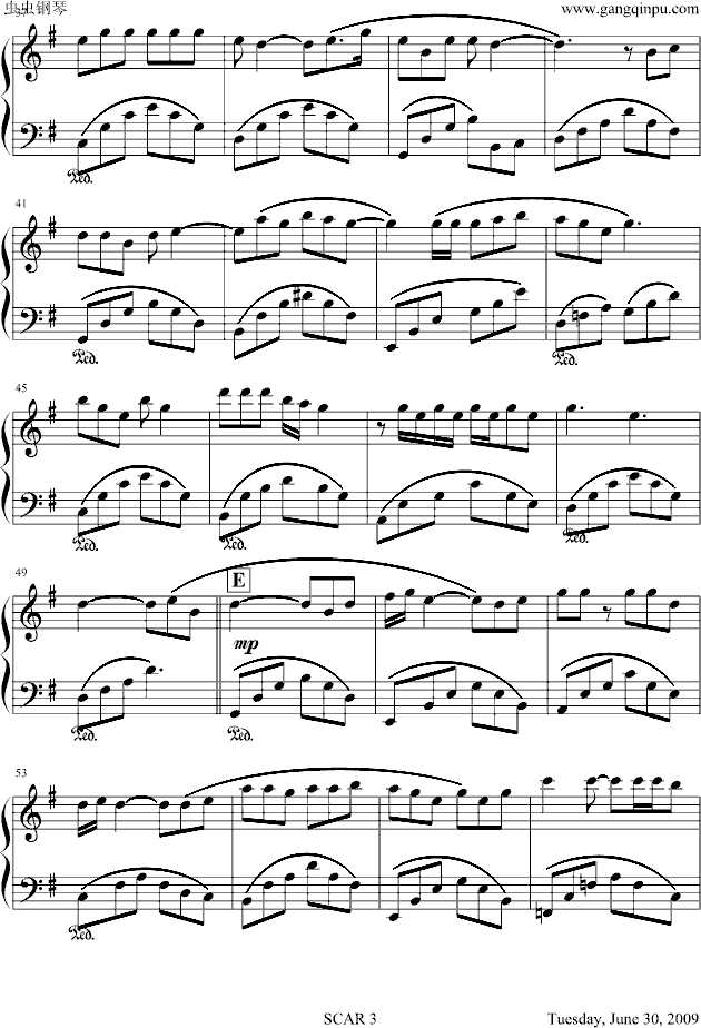 伤痕 (SCAR)钢琴曲谱（图3）