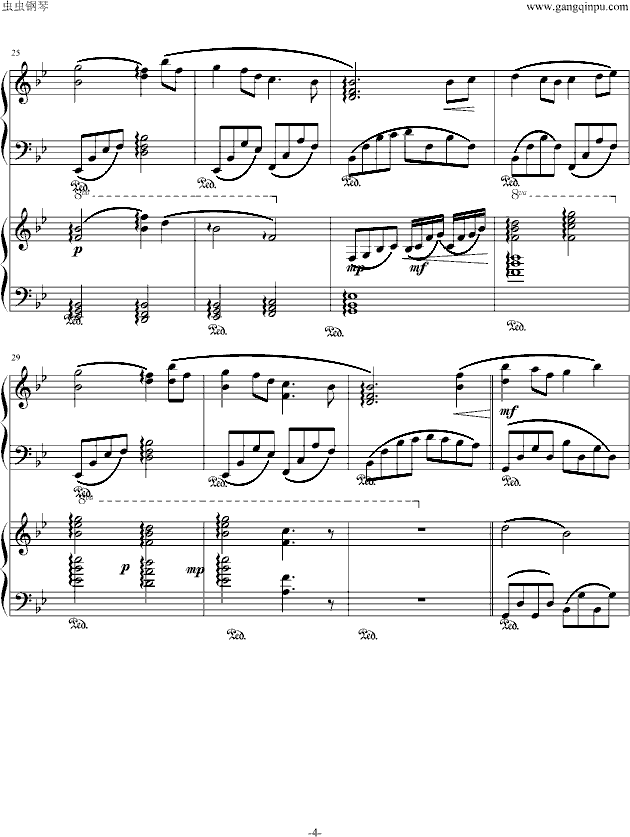 小夜曲钢琴曲谱（图4）