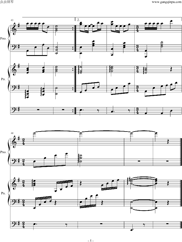 大约在冬季钢琴曲谱（图5）