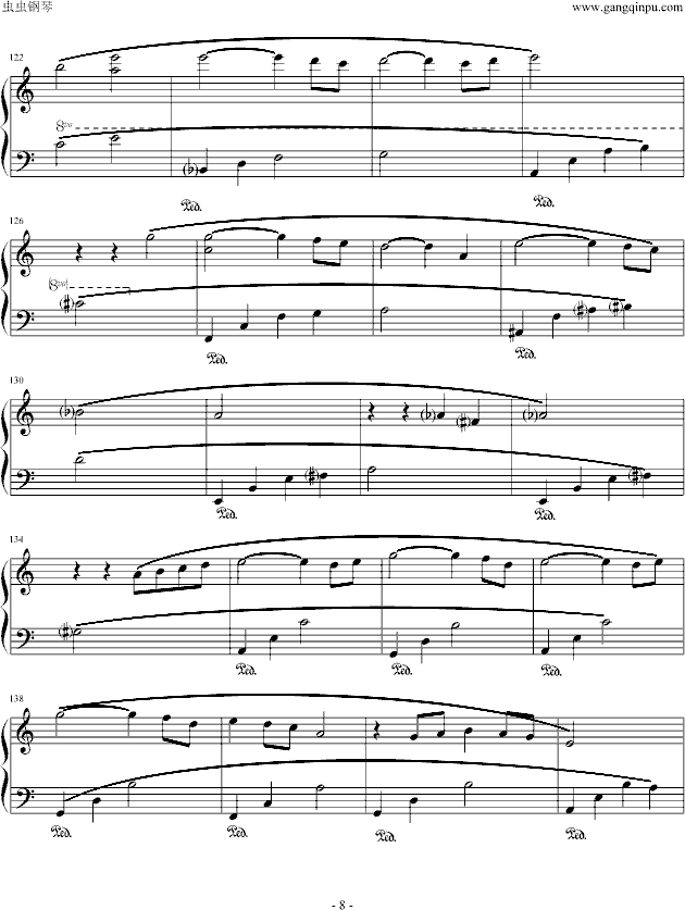犬夜叉～想譚詩～钢琴曲谱（图8）