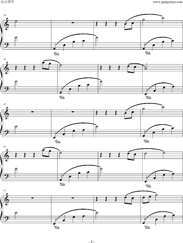犬夜叉～想譚詩～钢琴曲谱（图4）