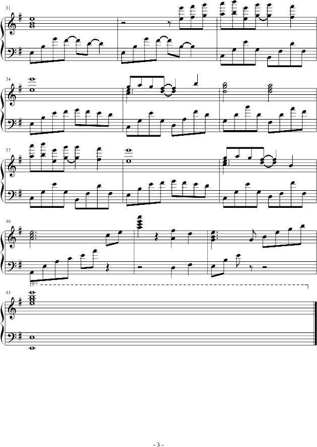 sadness and sorrow钢琴曲谱（图3）