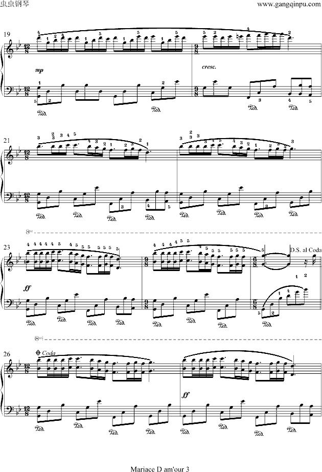 梦中的婚礼-带指法钢琴曲谱（图3）