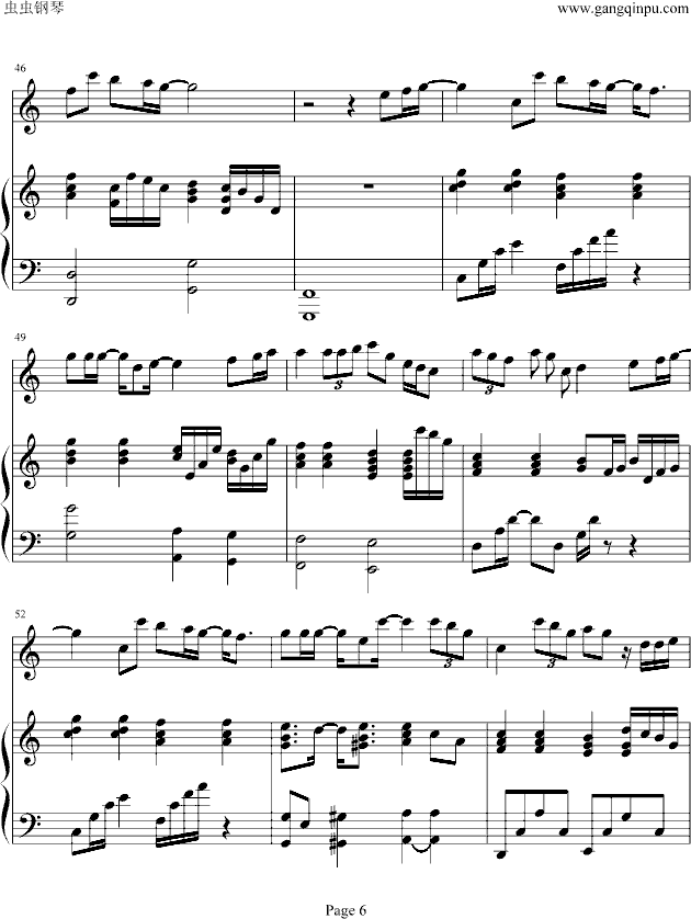 fly away纯钢琴弹唱版钢琴曲谱（图6）
