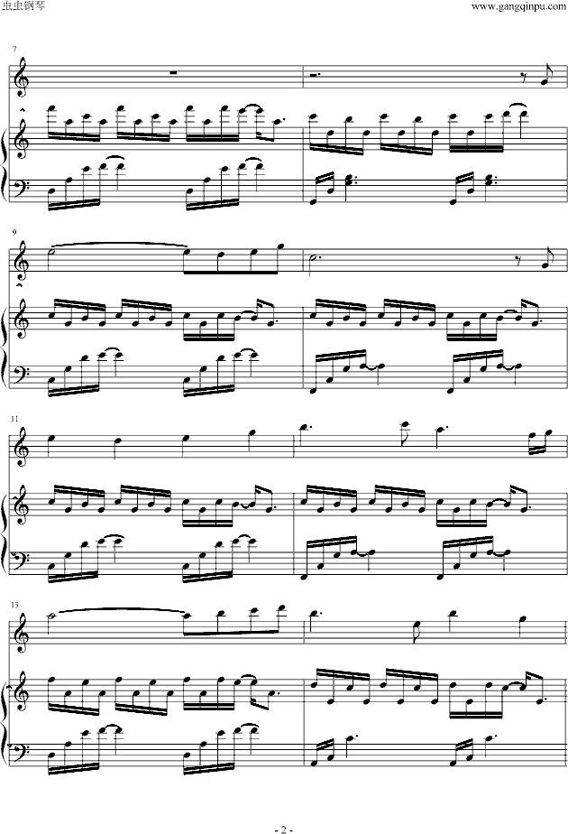 脚踏车钢琴曲谱（图2）