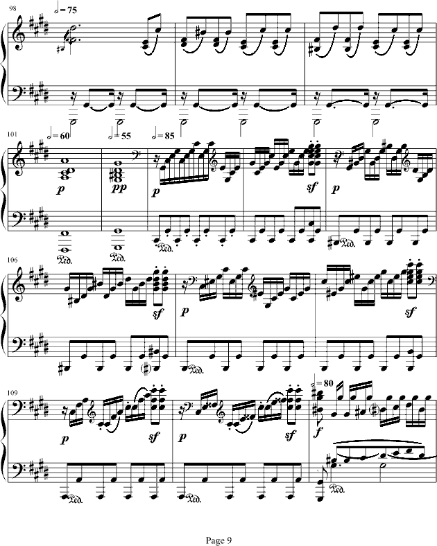 月光奏鸣曲第三乐章钢琴曲谱（图9）