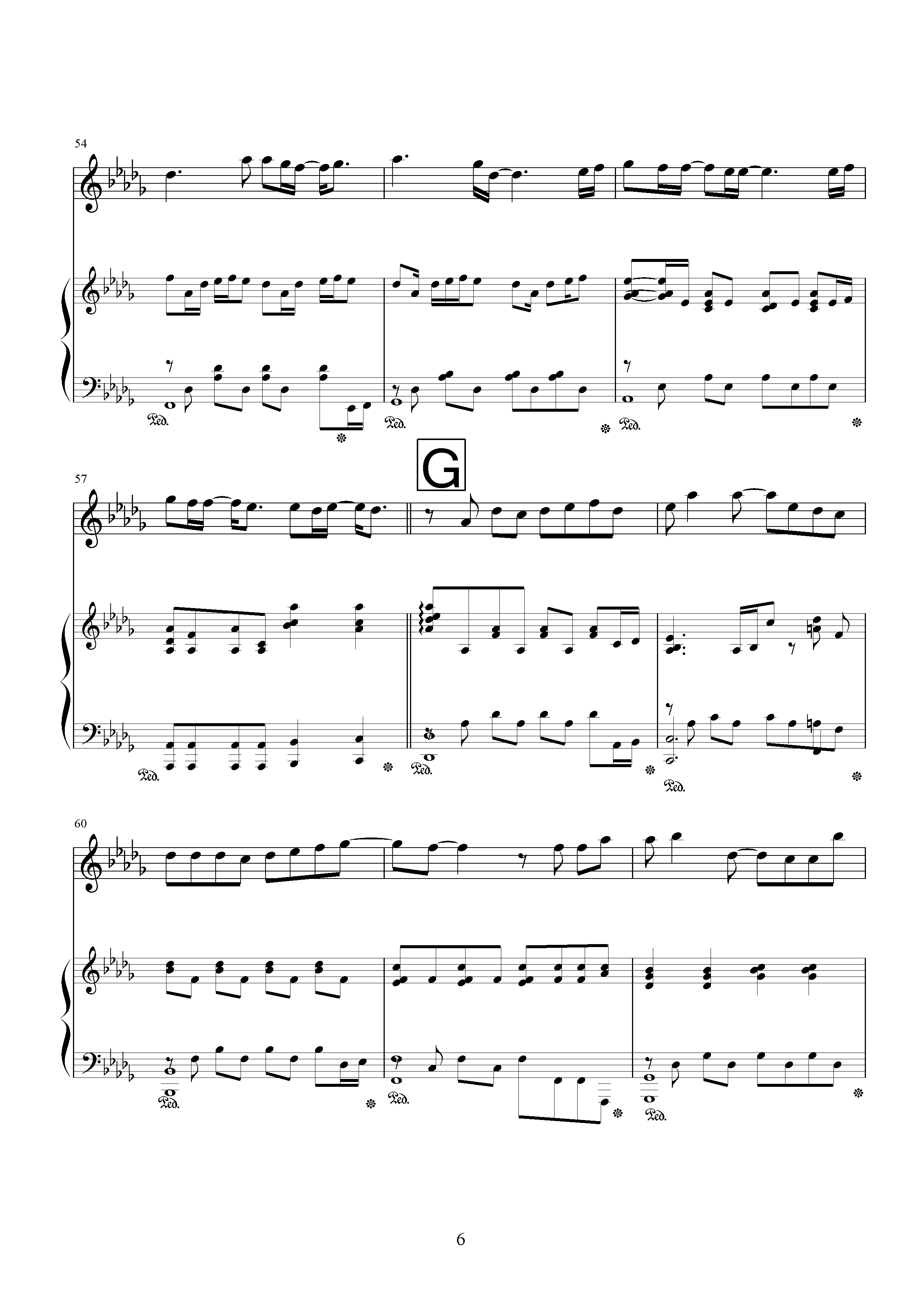 枫钢琴曲谱（图6）