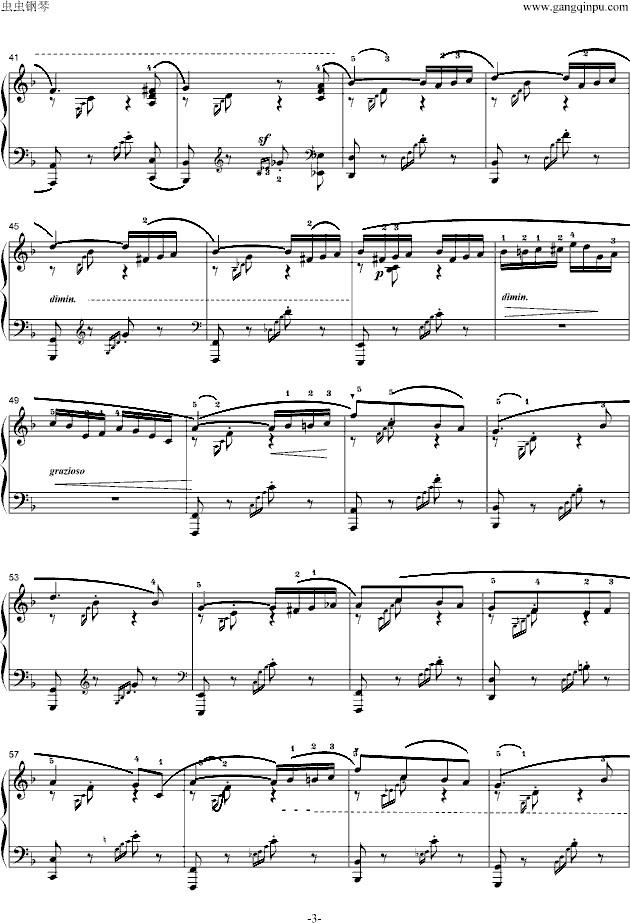 春之歌钢琴曲谱（图3）