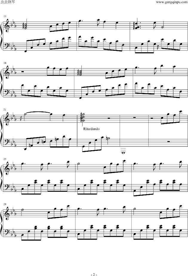 メインテ一マ钢琴曲谱（图2）