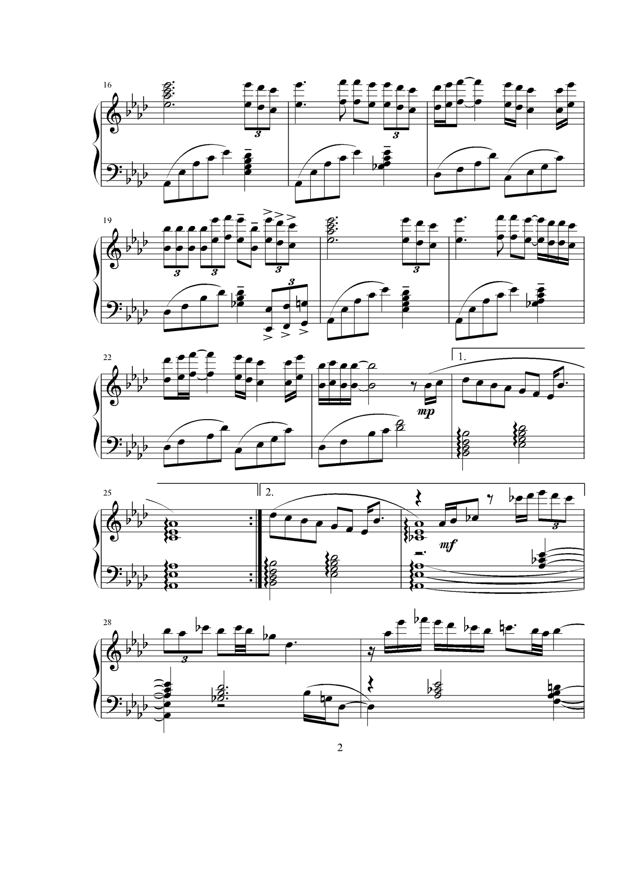 风往北吹钢琴曲谱（图2）