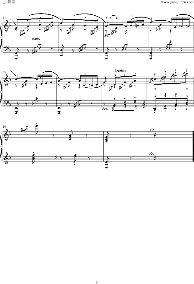 春之歌钢琴曲谱（图5）