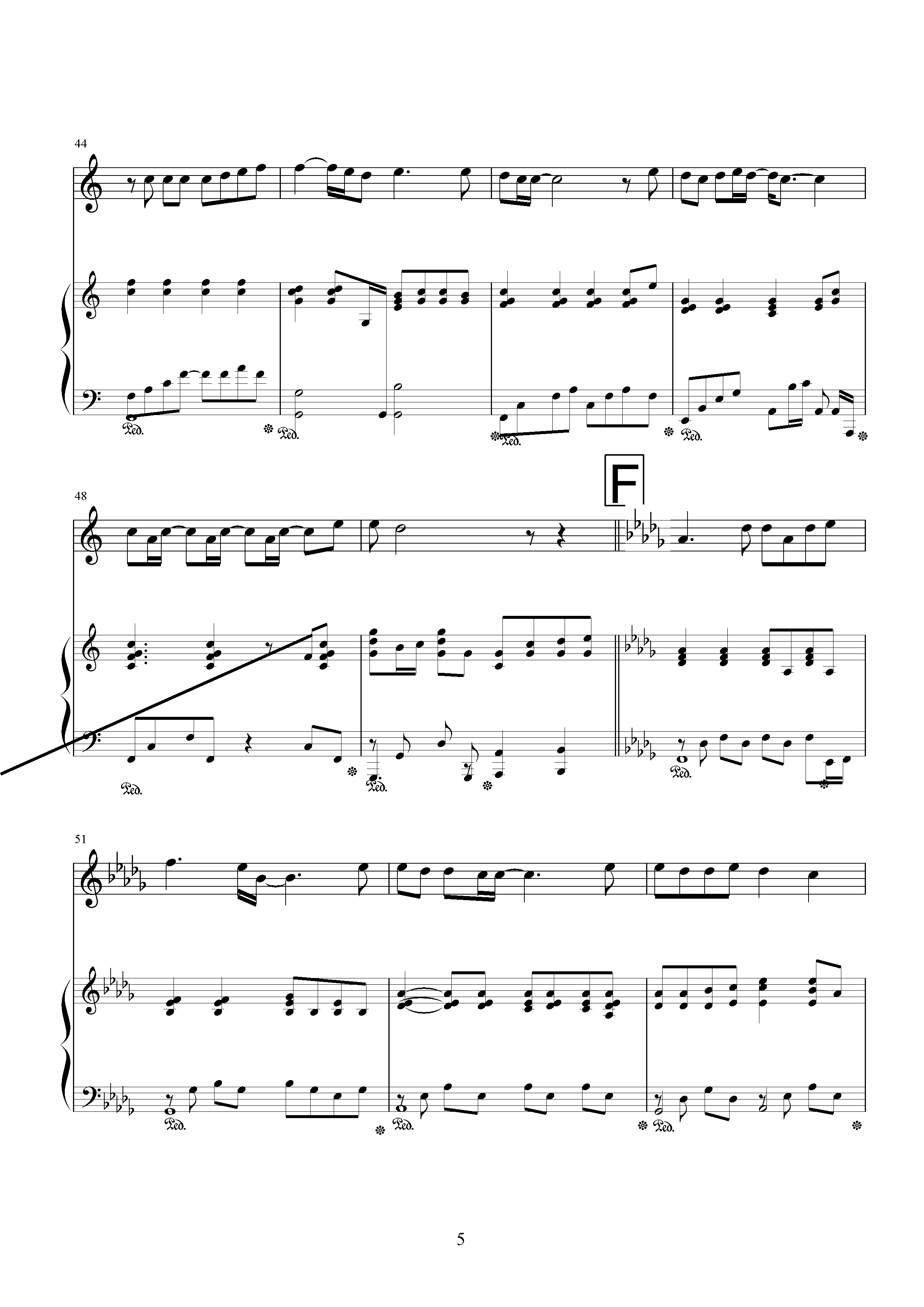 枫钢琴曲谱（图5）