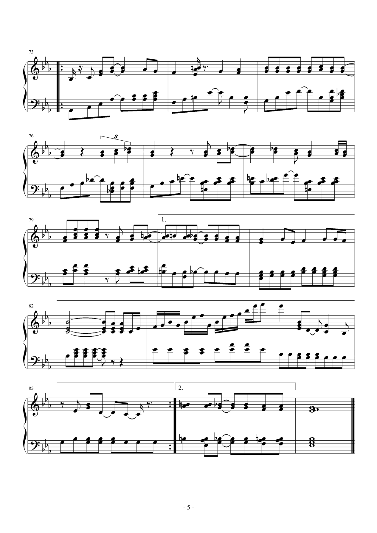 How deep is your love钢琴曲谱（图5）