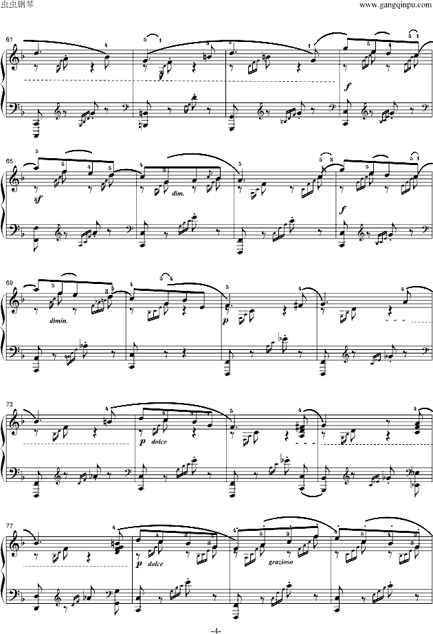 春之歌钢琴曲谱（图4）