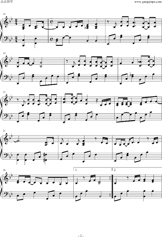 花样男子(韩版)Lucky-Ashily钢琴曲谱（图2）