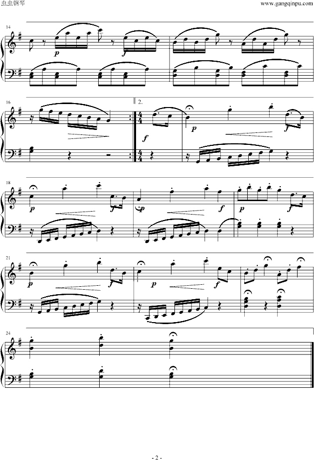 歌剧《魔笛》主题变奏曲钢琴曲谱（图2）