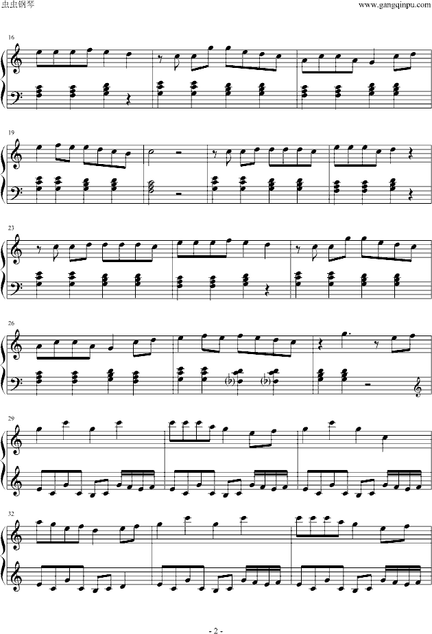 C大调钢琴曲谱（图2）