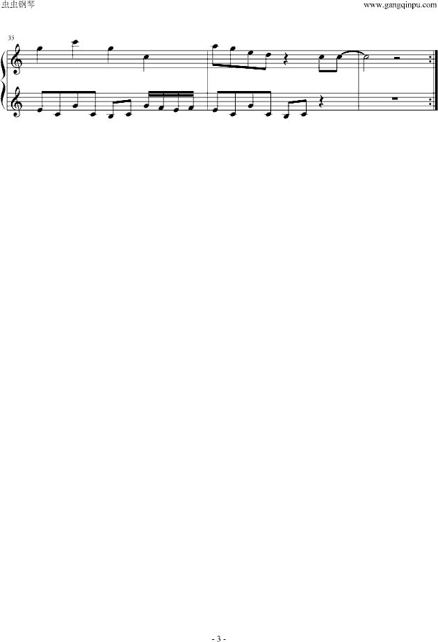 C大调钢琴曲谱（图3）