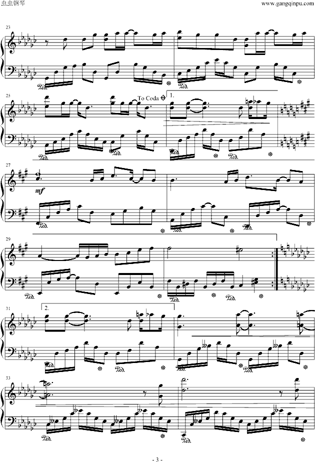 听见(恶作剧之吻插曲)钢琴曲谱（图3）