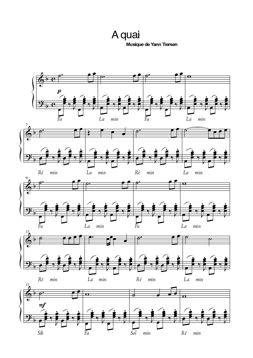 aquai钢琴曲谱（图1）