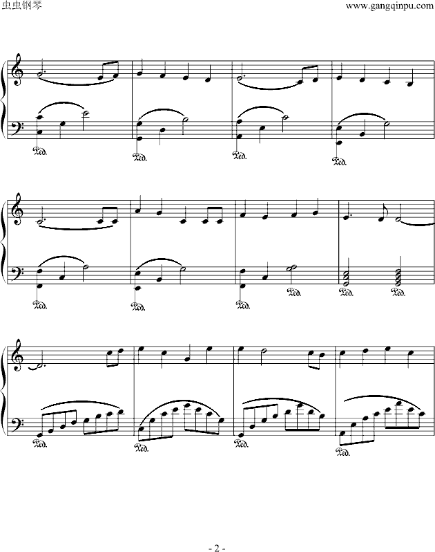 黑板上的诺言（拔谱）钢琴曲谱（图2）