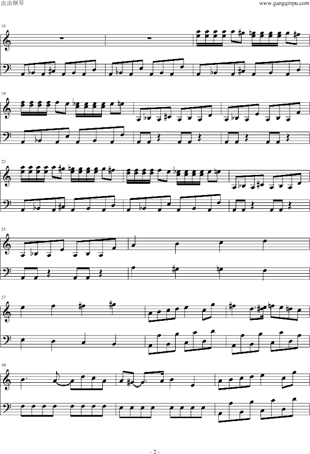 FC—FF2战斗曲钢琴曲谱（图2）