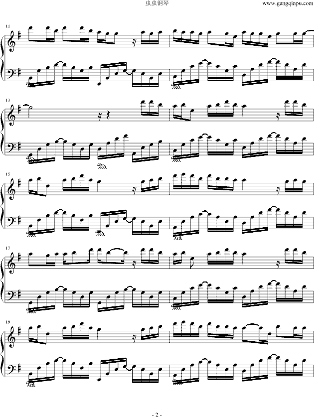 青花瓷（安静版）钢琴曲谱（图2）
