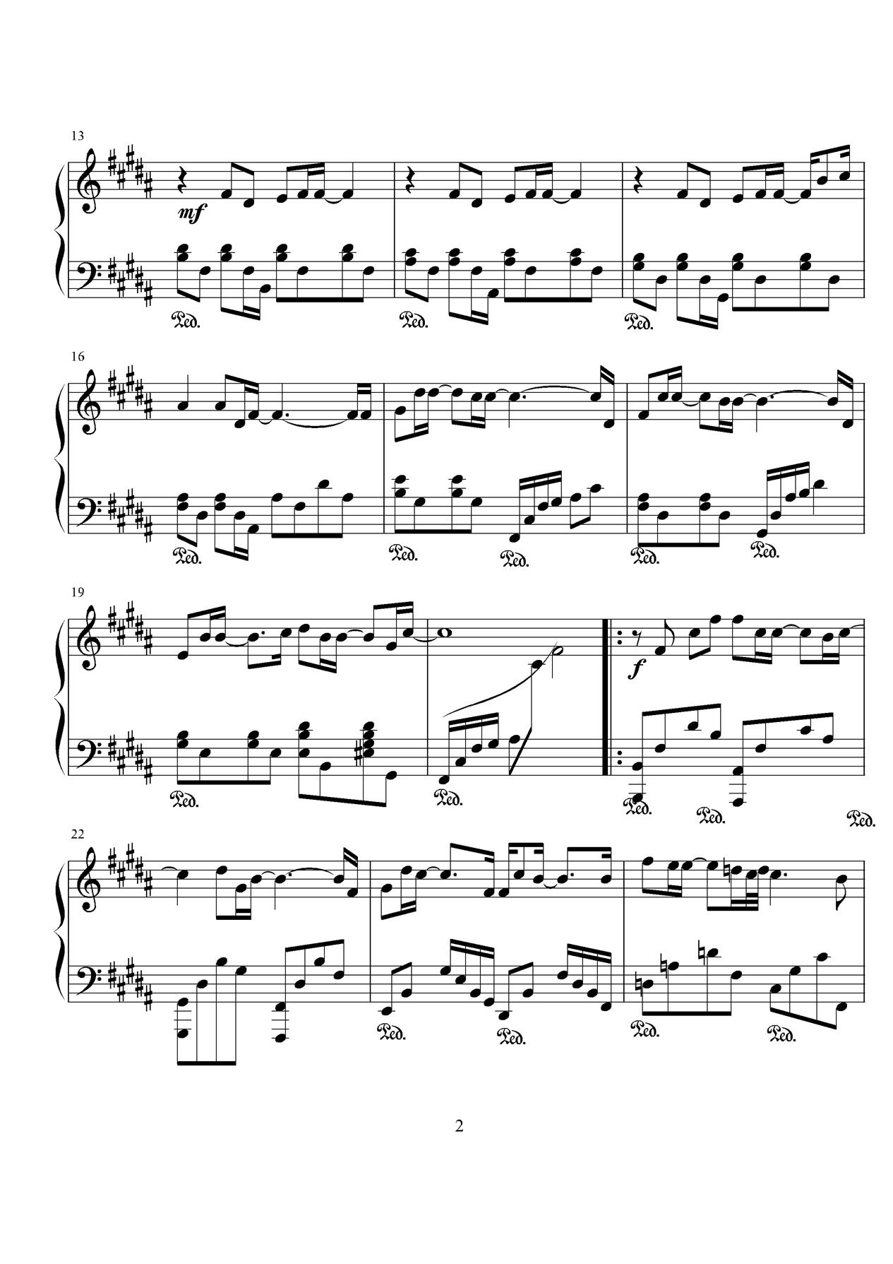 专属天使钢琴曲谱（图2）