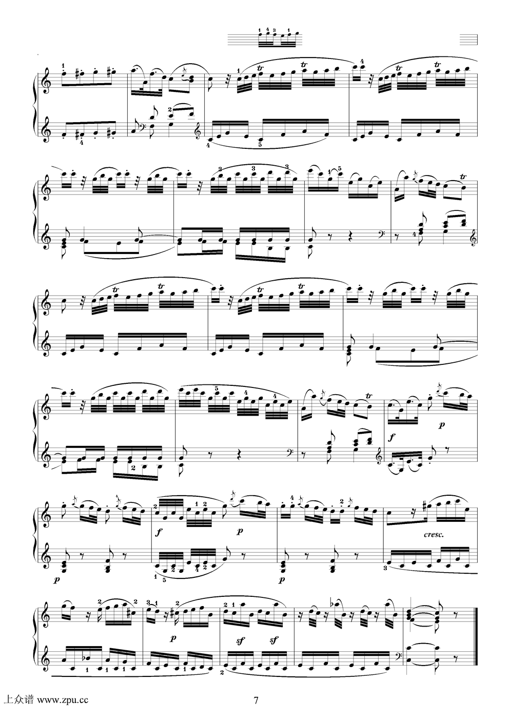 k330第一乐章钢琴曲谱（图7）