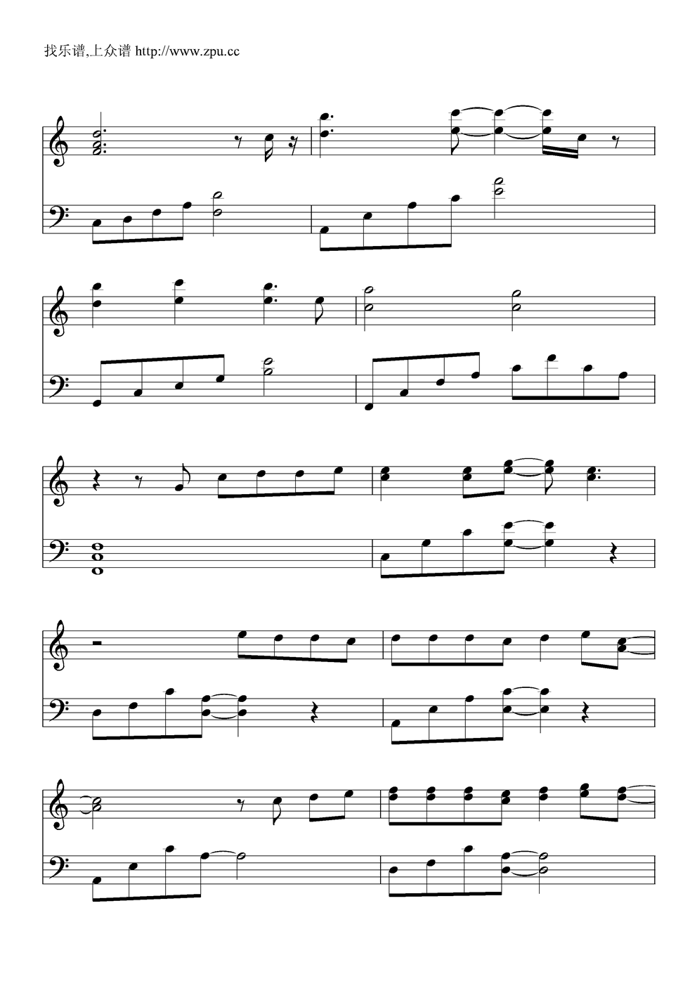 rain钢琴曲谱（图5）