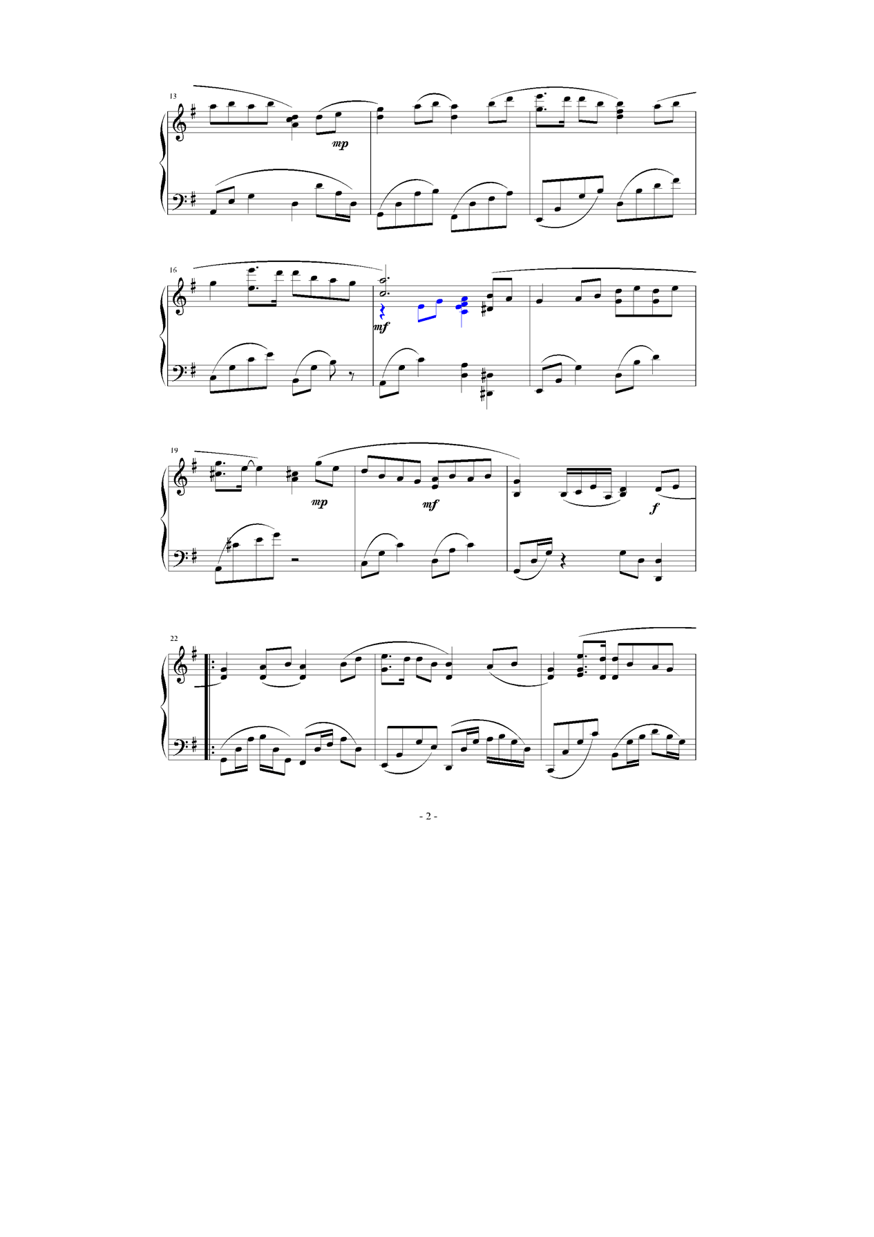 祝福钢琴曲谱（图2）