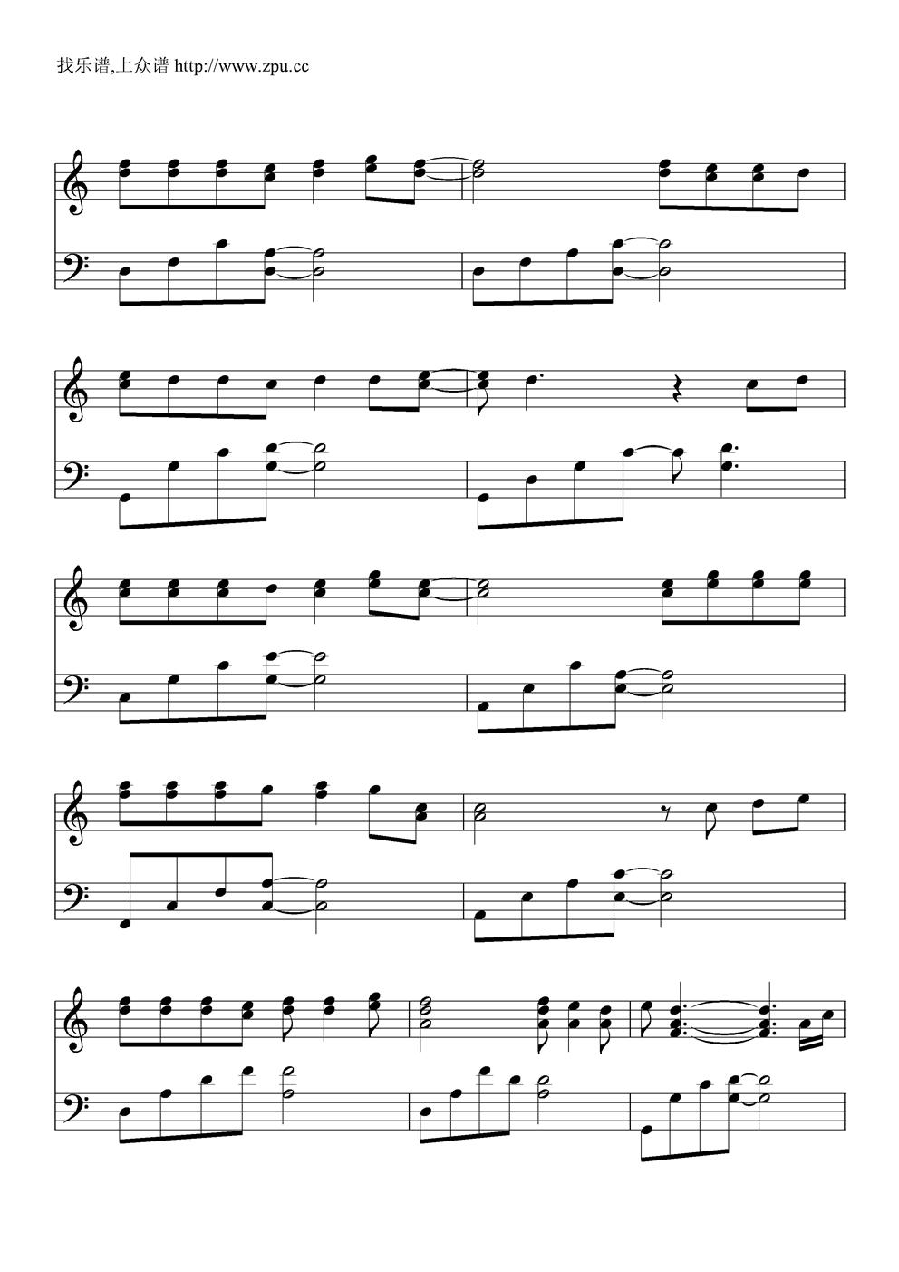 rain钢琴曲谱（图2）