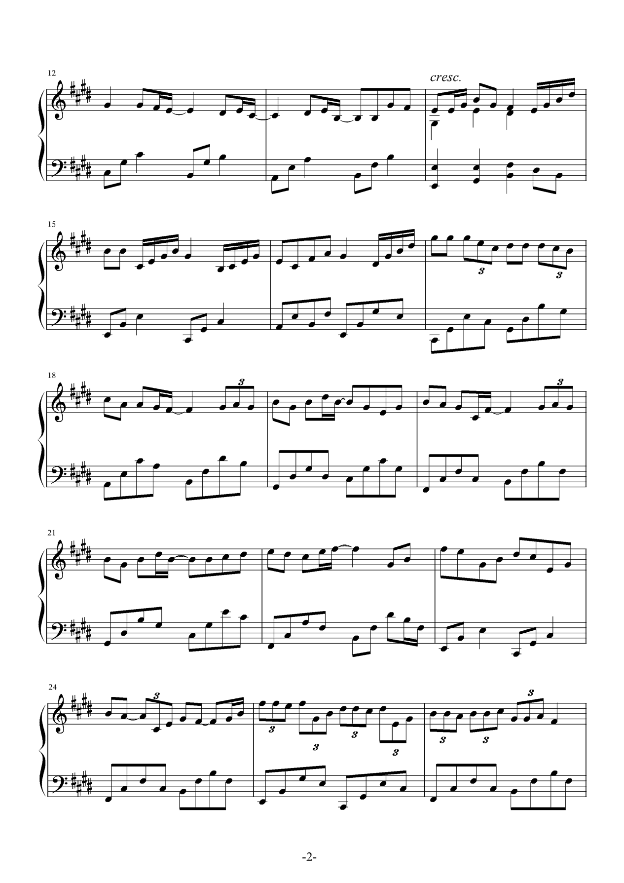 爱不释手钢琴曲谱（图2）