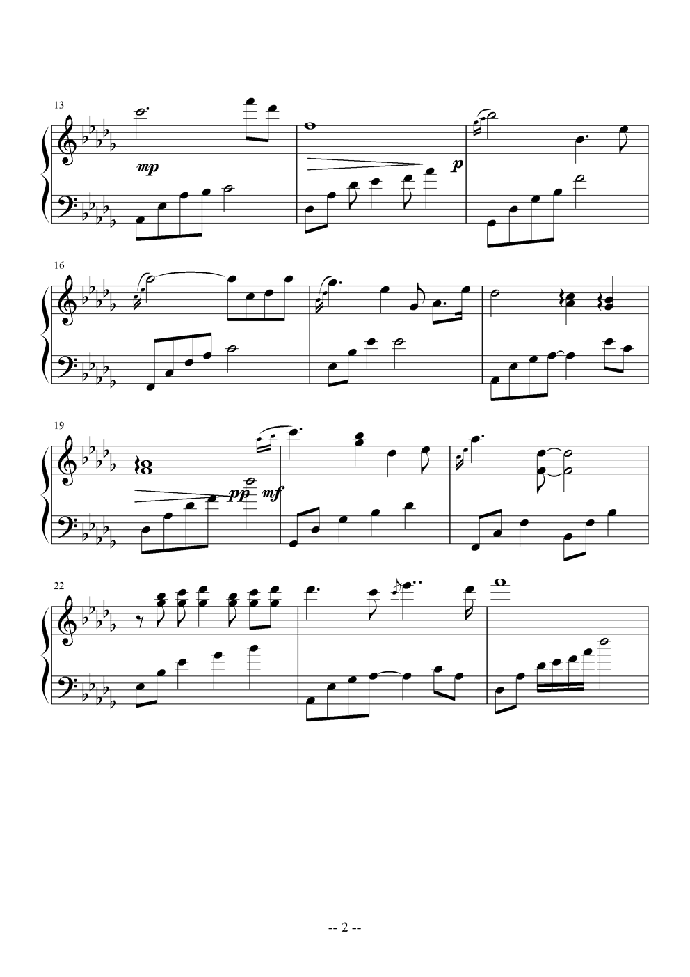 Rainy Sunday钢琴曲谱（图2）