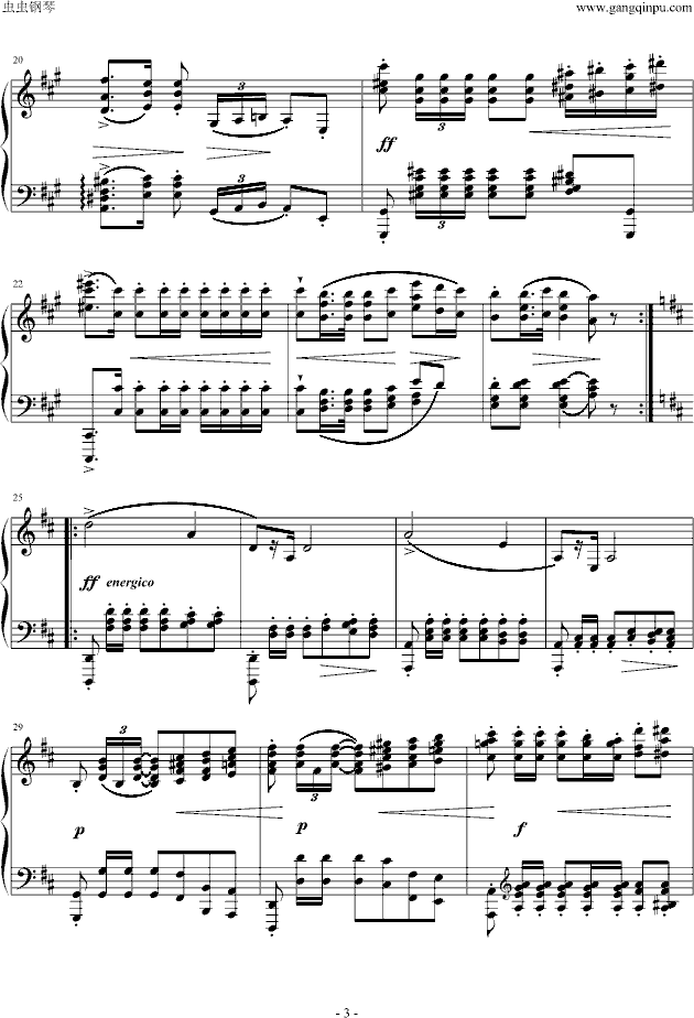 A大调波罗乃兹舞曲钢琴曲谱（图3）