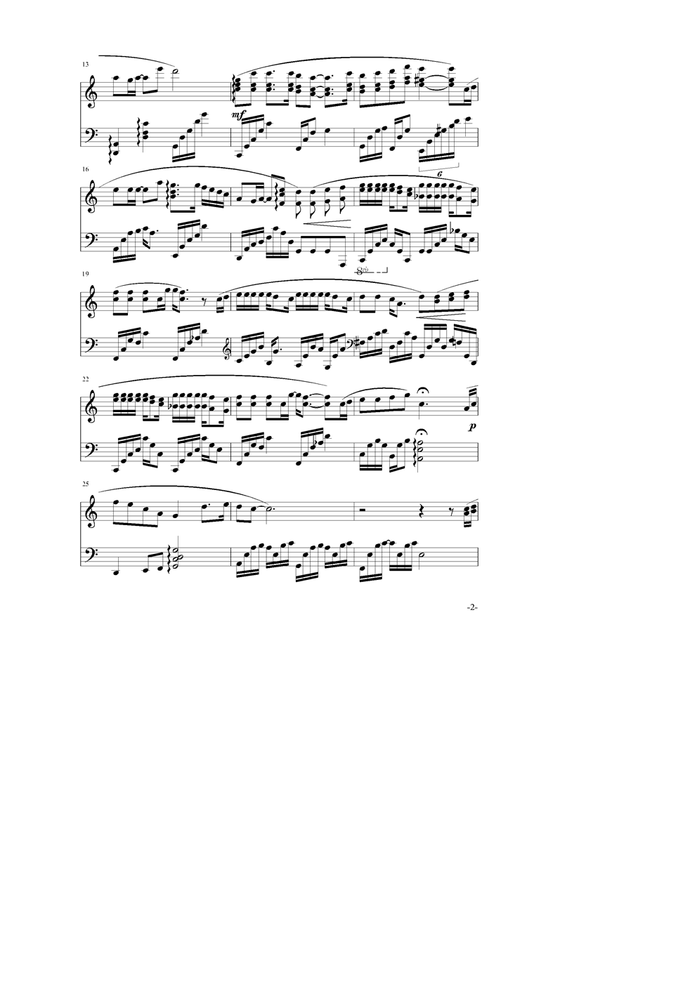 爱情电影钢琴曲谱（图2）