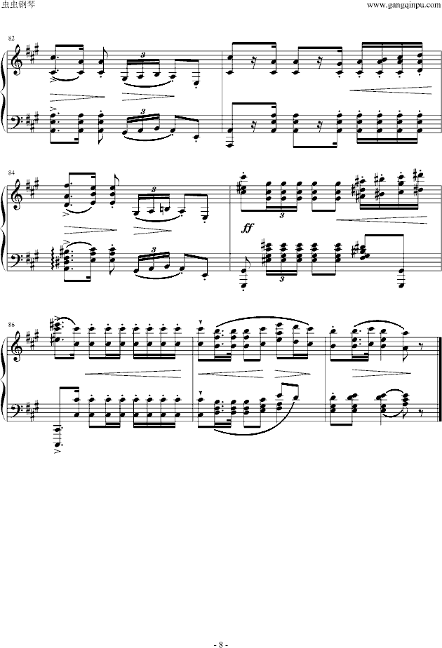 A大调波罗乃兹舞曲钢琴曲谱（图8）