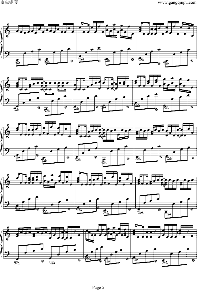 卡农钢琴曲谱（图5）