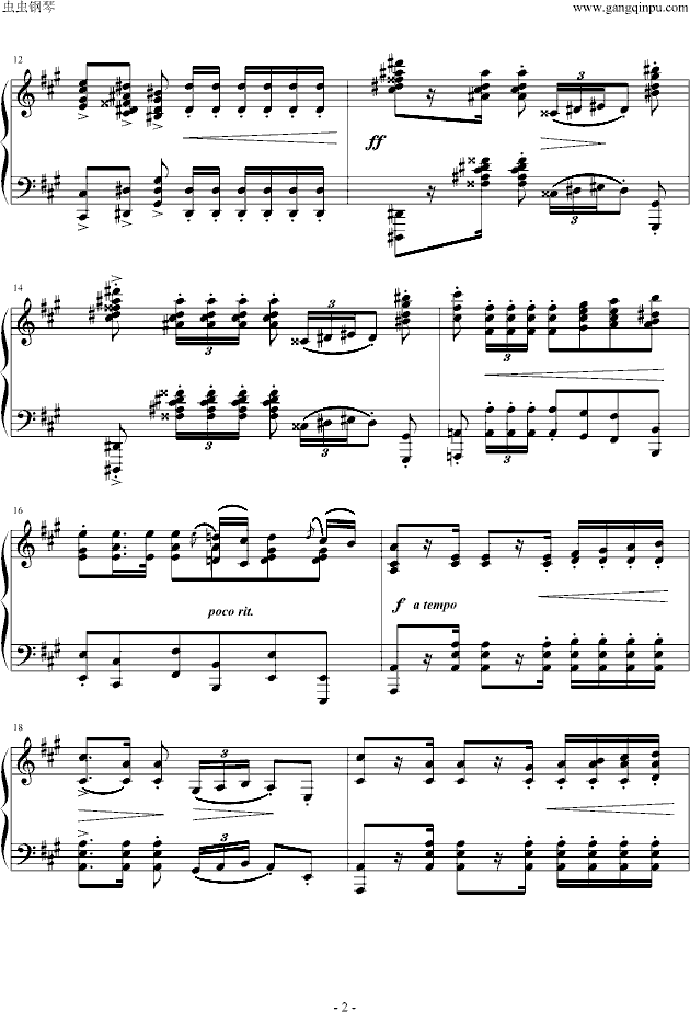 A大调波罗乃兹舞曲钢琴曲谱（图2）