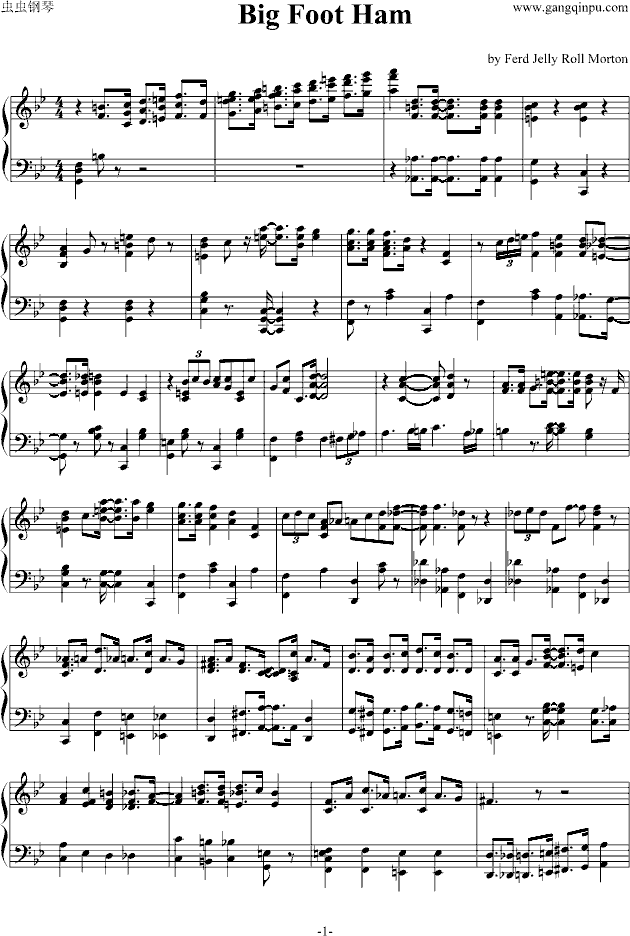 BIG foot HAM钢琴曲谱（图1）