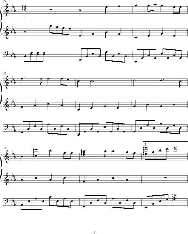 同一首歌钢琴曲谱（图4）