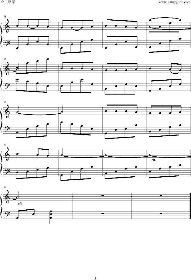 乡间的小路钢琴曲谱（图3）