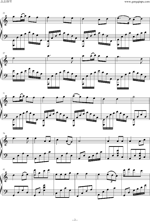 乡间的小路钢琴曲谱（图2）