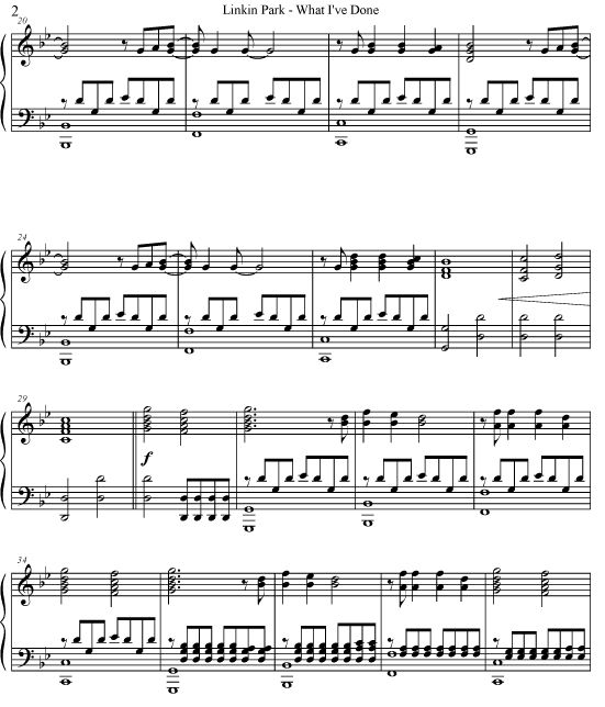 what I`ve done钢琴曲谱（图2）