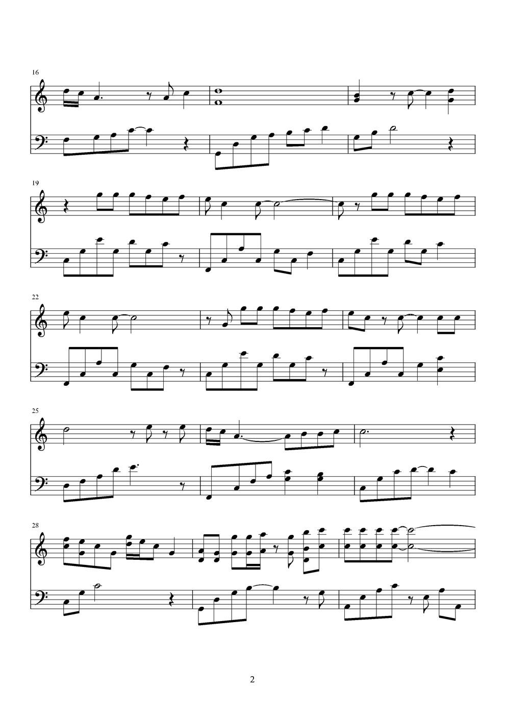 天黑钢琴曲谱（图2）