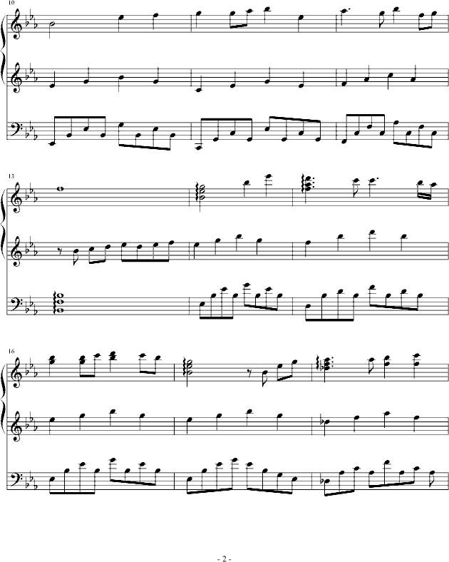 同一首歌钢琴曲谱（图2）
