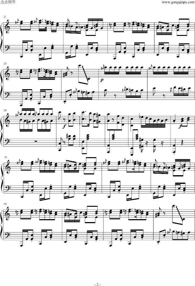 土耳其进行曲爵士版钢琴曲谱（图2）