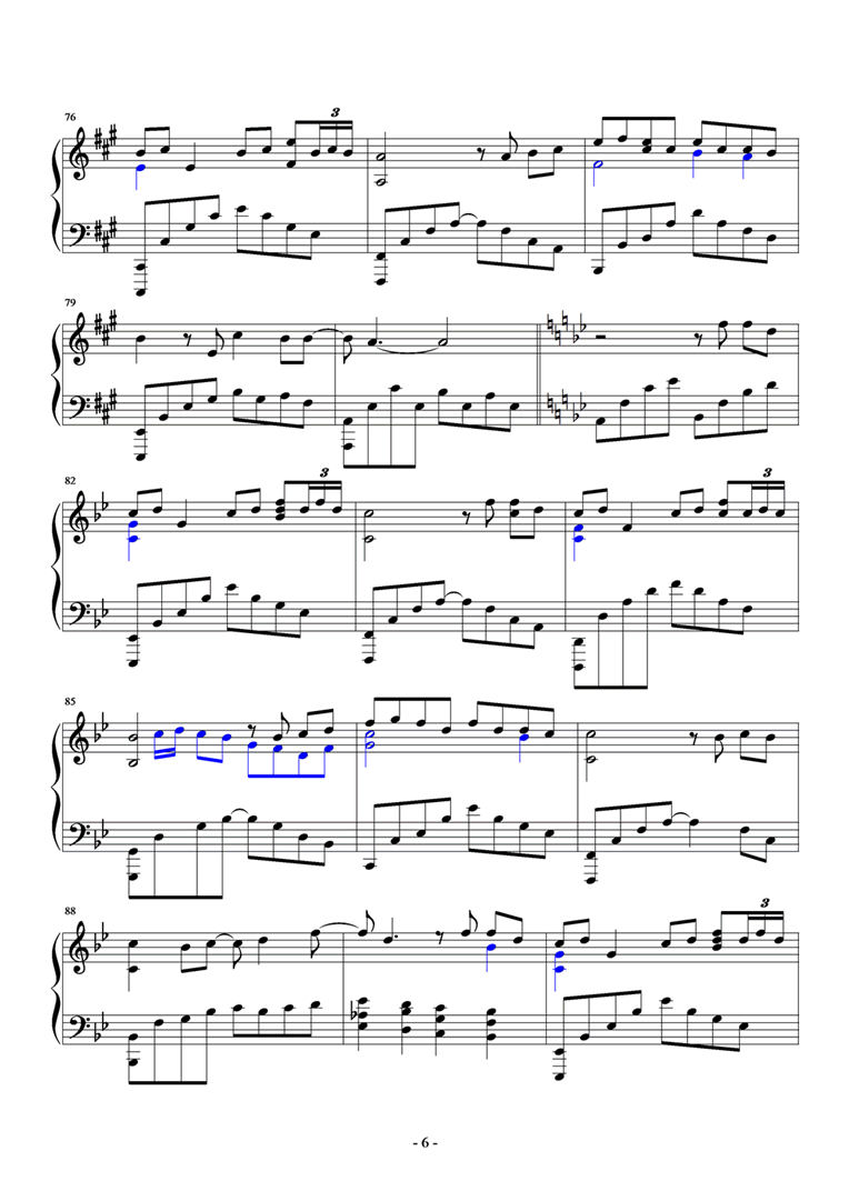 青花瓷钢琴曲谱（图6）