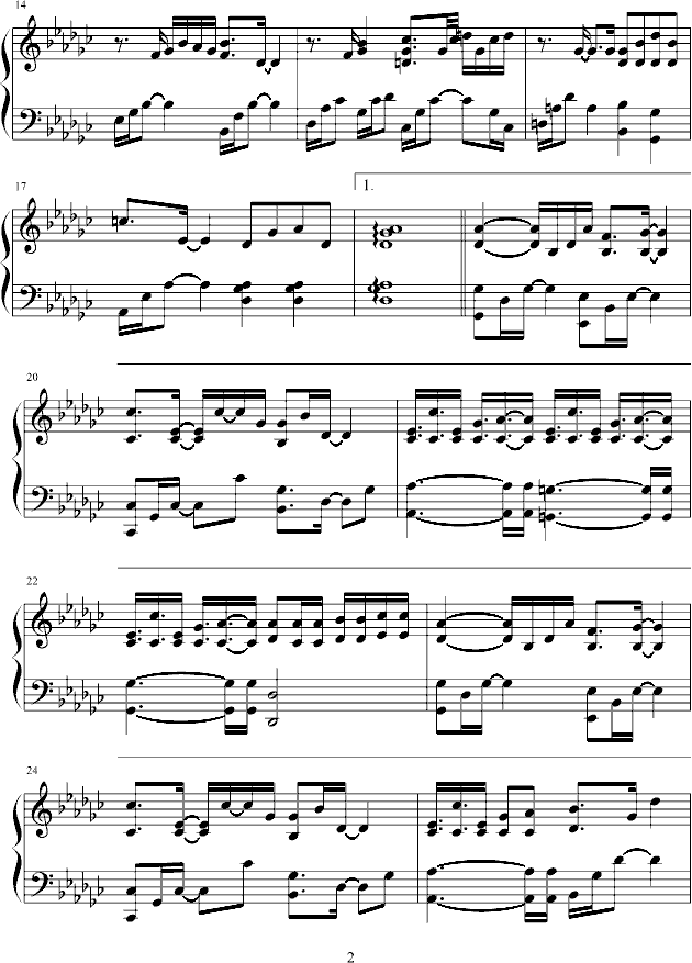 原点钢琴曲谱（图2）